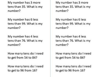 Place Value reasoning - adding multiples of 10