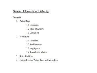 Criminal Law - General Elements of Liability