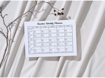 Teacher weekly planner