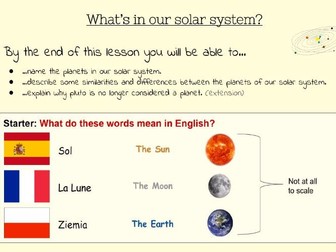 The Solar System - Powerpoint + Sheets