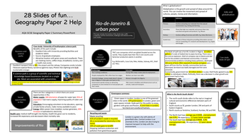 AQA Geography Paper 2 Summary PPT | Teaching Resources