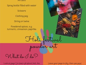 EAL Gardening Craft Activity - Holi Powder Paint Art