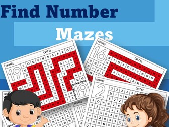 Numbers Mazes Printable Worksheets