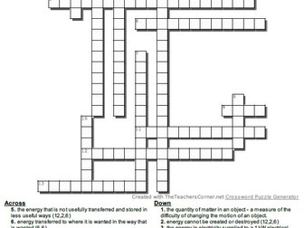 AQA GCSE SCIENCE (TRIPLE) - Physics Crosswords (Revised - now with answers)
