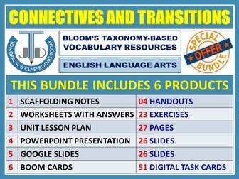 CONNECTIVES AND TRANSITIONS - TEACHING RESOURCES: BUNDLE