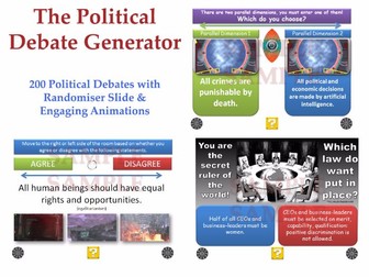 [P4C] The Political Debate Generator - [200 Political Debates with 'Randomiser'] PHILOSOPHY FOR KIDS