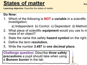 States of matter KS3 complete lesson