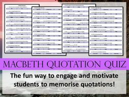 Macbeth Quote Quiz - Revision | Teaching Resources