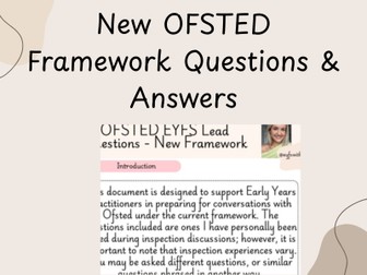 EYFS Lead Ofsted Framework Questions & Answers