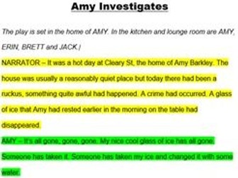 Amy Investigates – Short play / script