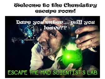 Chemistry escape room  for secondary school pupils (we used it for sixth form open evening)