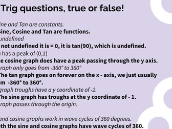 TRIGONOMETRIC FUNCTIONS MATHS GCSE 9 - 1