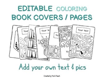 60+ EDITABLE book cover pages for Back to school
