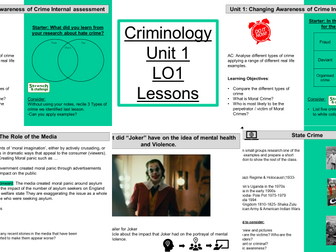 Criminology Unit 1 LO1 Lesson Resources and Workpack