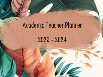 2023-2014 Digital teacher academic planner