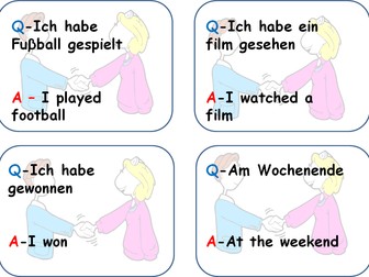 Bundle of Quiz Quiz Trade German speaking cards for KS3 / GCSE revision