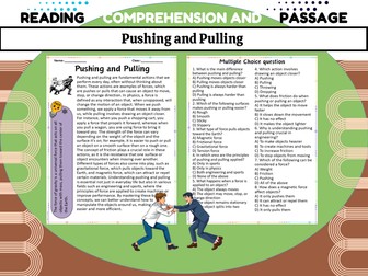 Engaging Reading Passage on Pushing and Pulling with Thought-Provoking Questions