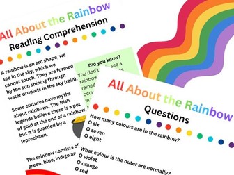 All About the Rainbow Reading Comprehension