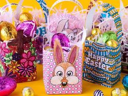 DIY Easter Gift Bag Templates (Set of 8) | Printable PDF templates to color + make a paper gift bag