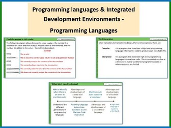 Algorithms and Programming - Programming Languages