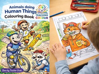 Animals Doing Human Things Coloring Pages | Funny Printable Animal Worksheets for Kids