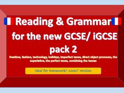 NEW GCSE / iGCSE Reading and Grammar French bundle 2