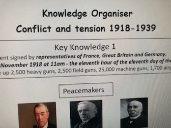 EAL GCSE History Knowledge Organiser-Conflict and Tension  1918-1939