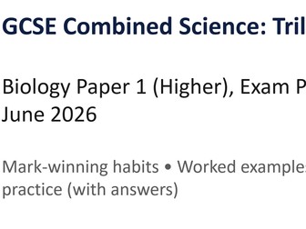 AQA GCSE Combined Science Biology Paper 1 (Higher) – 2026 Exam Preparation Bundle | Exam Technique + Predicted Topics Exam Paper & Mark Scheme