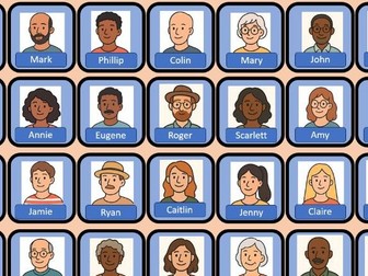 Guess Who game for practicing descriptions