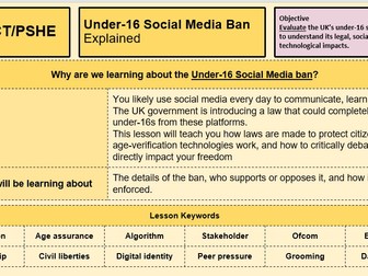 UK Under-16 Social Media Ban: Complete KS3 ICT/PSHE Lesson & Debate Pack (June 2026)