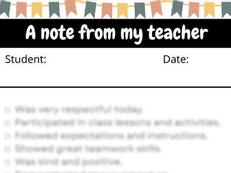 A note from my teacher