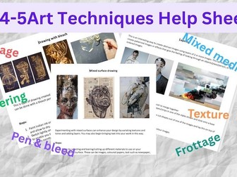 Artistic Techniques Help Sheet Pack for KS4-5