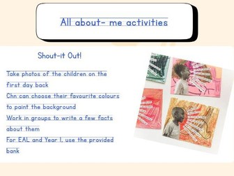 All About Me Writing Frame