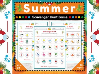 Summer Scavenger Hunt Game : End of the Year Activities for Early Finishers