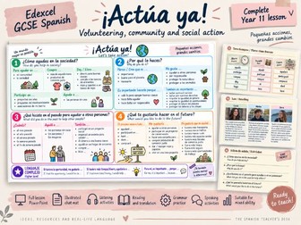 GCSE Spanish – Actúa ya | Volunteering, Community & Social Action