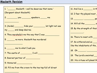Macbeth Revision Lesson