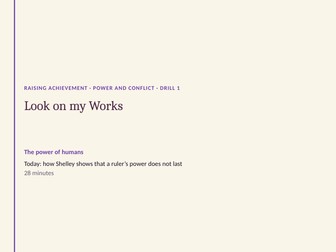 Power and Conflict poetry intervention drill: free (AQA GCSE)
