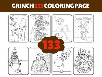 Whimsical Grinch Delight - Printable Coloring Page 133 CHRISTMAS 2024