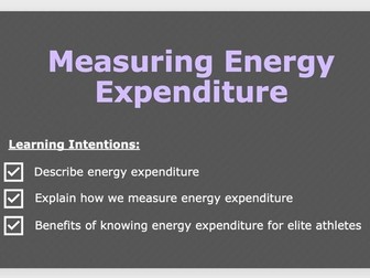 A Level PE - Energy Expenditure