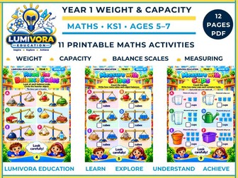 Year 1 Weight and Capacity Worksheets | KS1 Maths | Comparing & Measuring