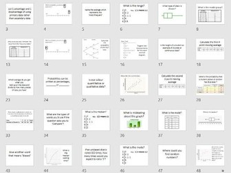 GCSE Statistics 50 quick questions Foundation - shuffle option