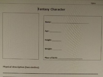 Fantasy Character Template