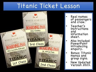 Titanic Ticket Activity with Real Names (Full Lesson)