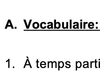 AS French (AQA)- La famille monoparentale (reading comprehension)
