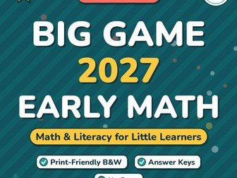 Big Game 2027 Early Math & Literacy K-2 | Counting, Addition, Shapes, Reading