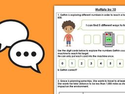 FREE Year 4 Multiply by 10 Autumn Block 4 Maths Discussion Problem