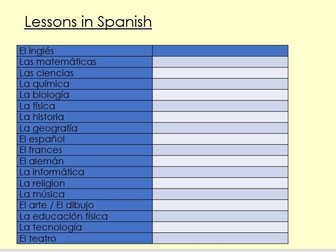 Spanish My School Topic Lesson 3