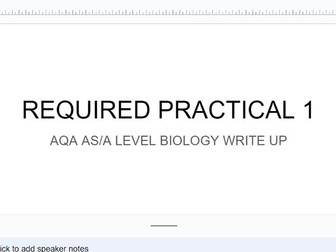A LEVEL AQA BIOLOGY REQUIRED PRACTICAL 1