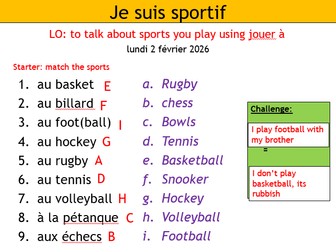 Studio 1 - Tu es sportif?