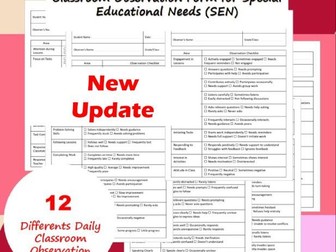 Daily Classroom Observation: 12 SEN Forms